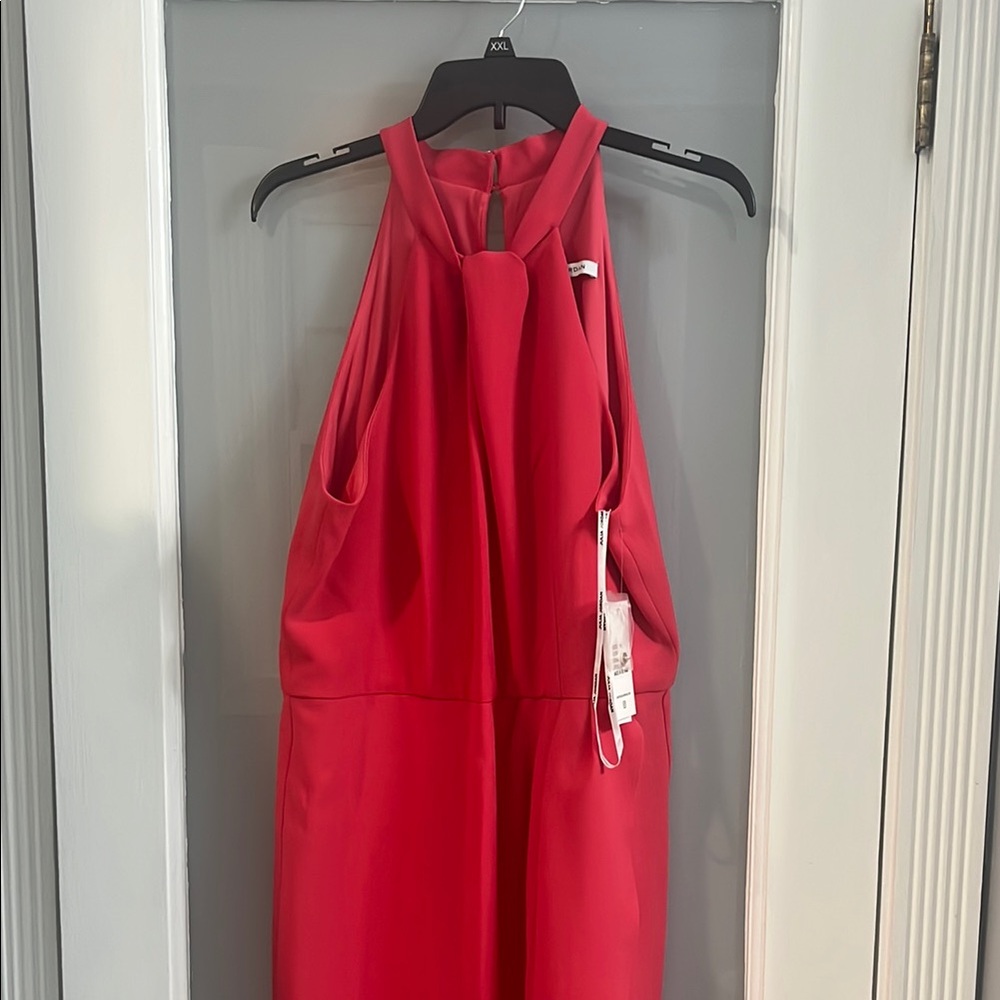 Elegant Red Halter Dress